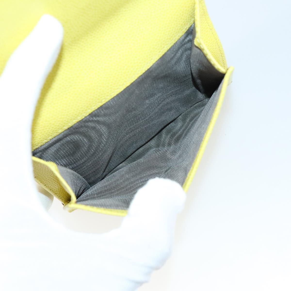 Salvatore Ferragamo Gancini Wallet Leather 11 pieces Black Yellow Auth bs30038