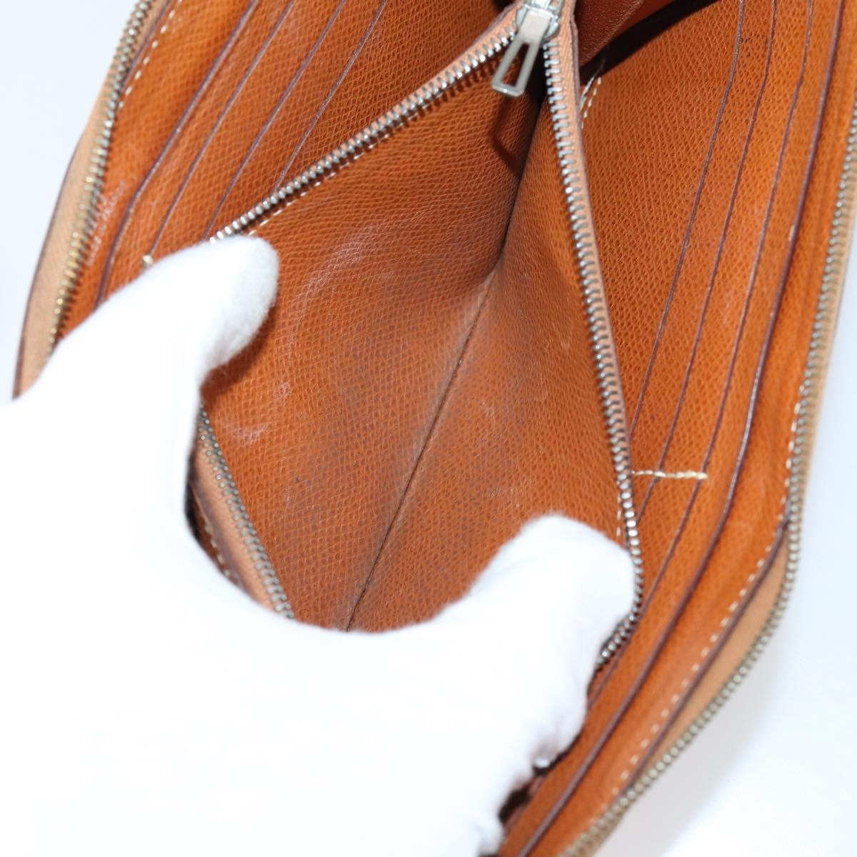 HERMES Wallet Leather Canvas 7 Set Beige Black Brown Auth bs30039