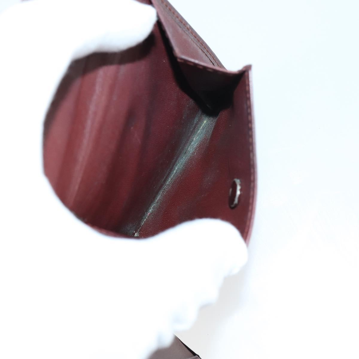 CARTIER Wallet Leather 10set Bordeaux Black Auth bs30042