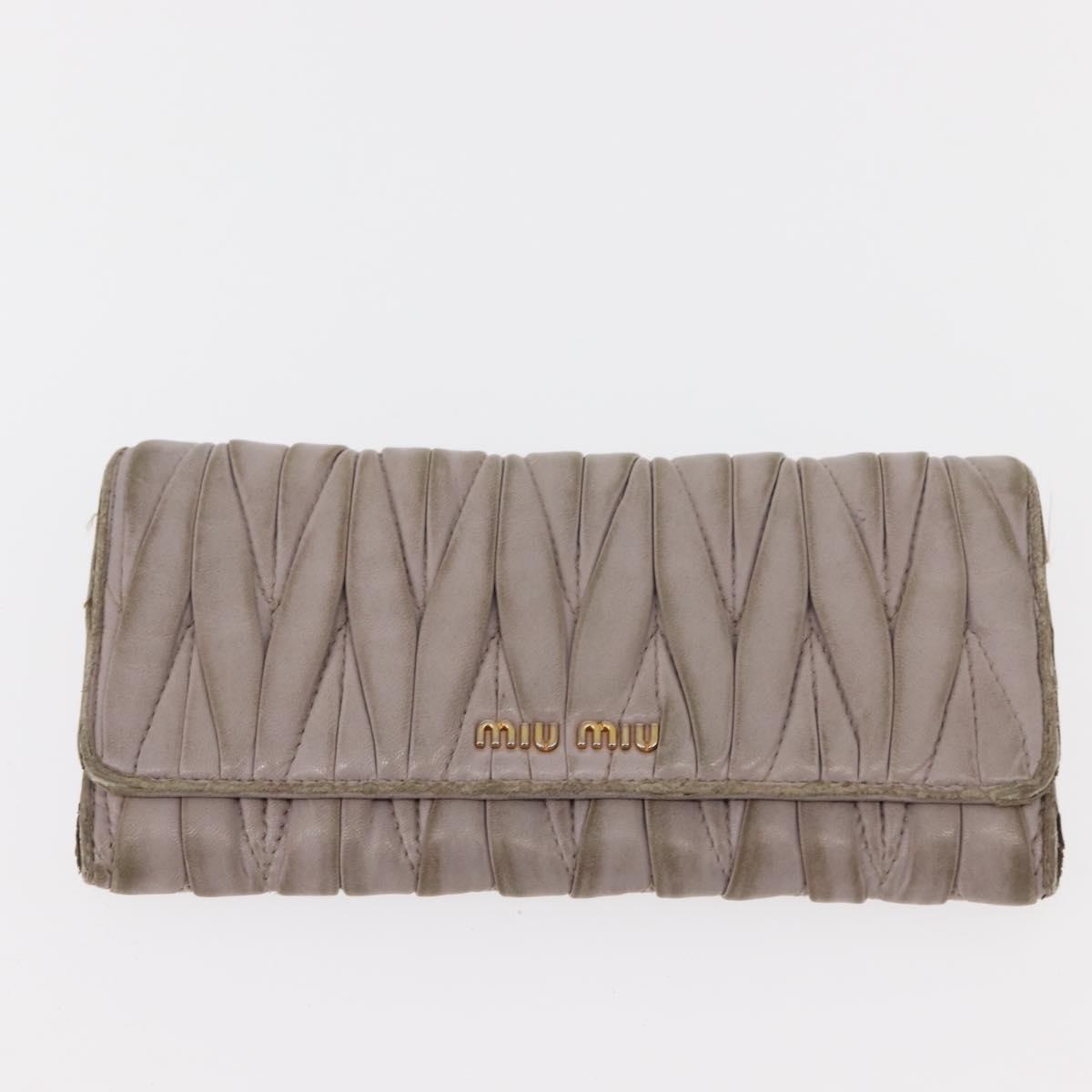 Miu Miu Matelasse Wallet Leather 7Set Blue Black beige Auth bs30046