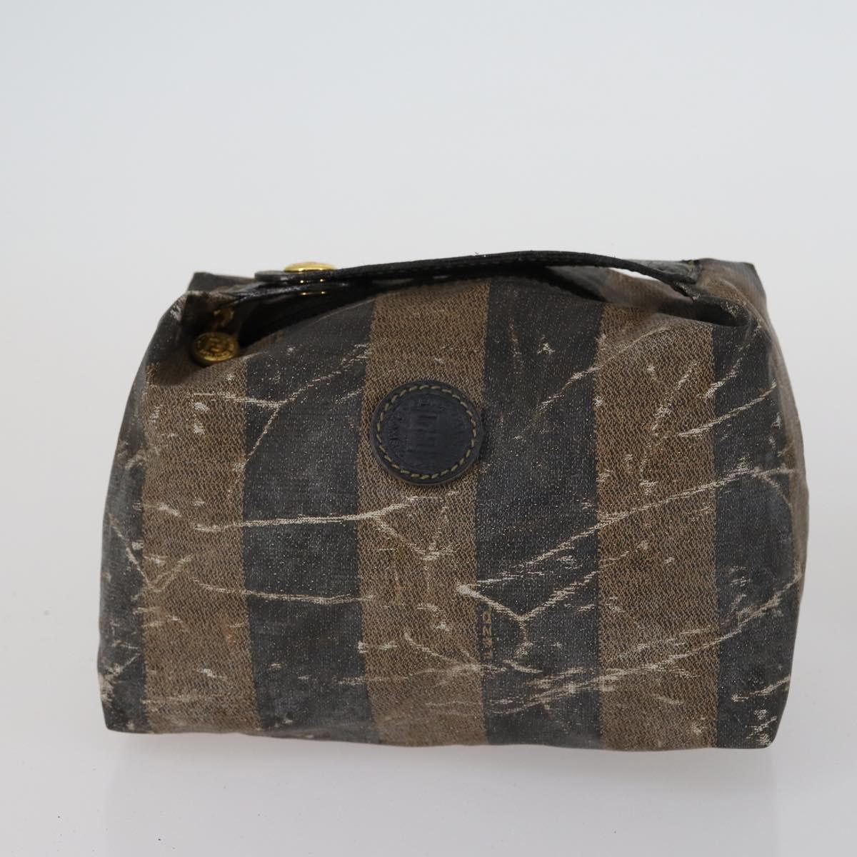 FENDI Pecan Canvas Wallet Leather 7Set Black Brown Auth bs30048