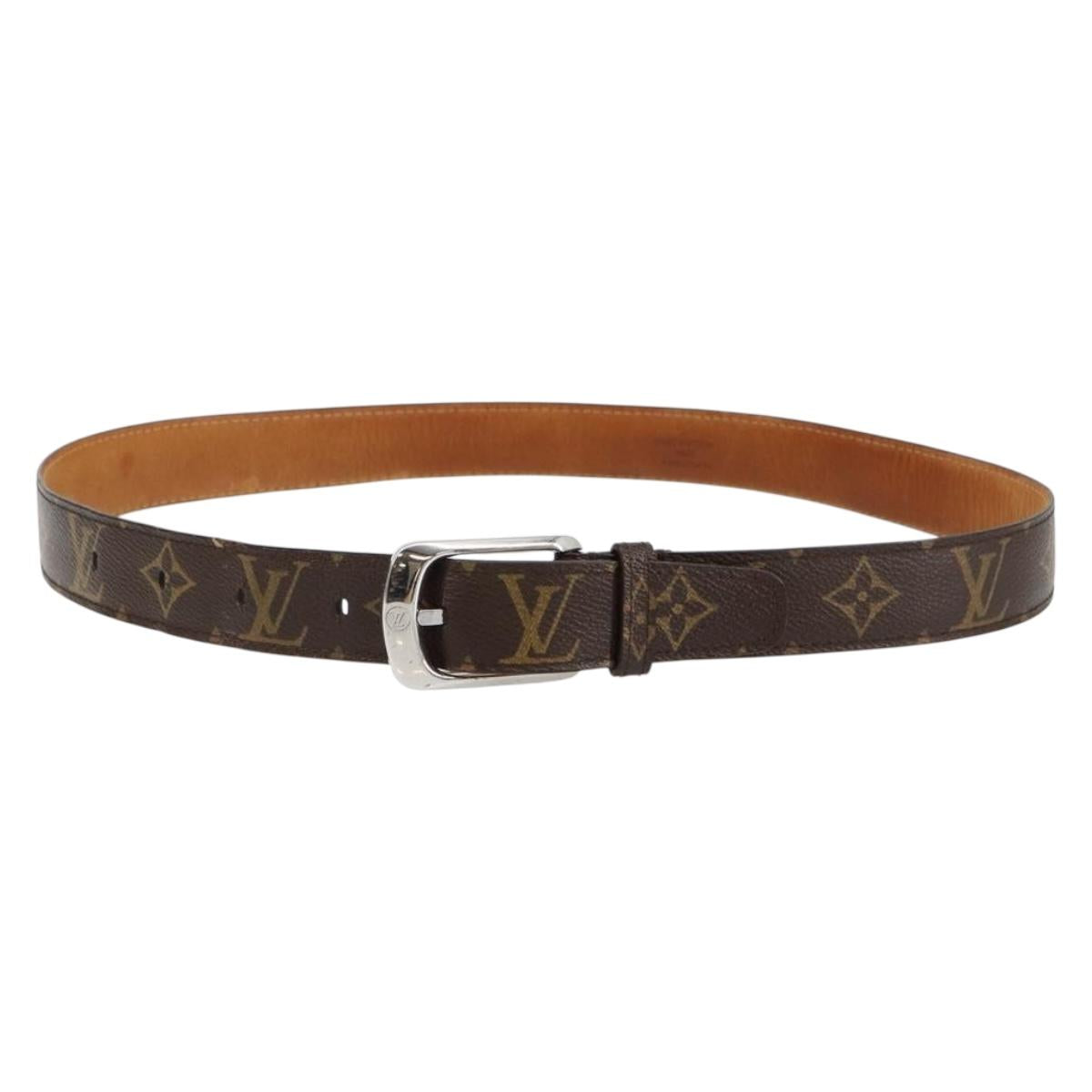 LOUIS VUITTON Monogram Belt 37"" LV Auth bs30049