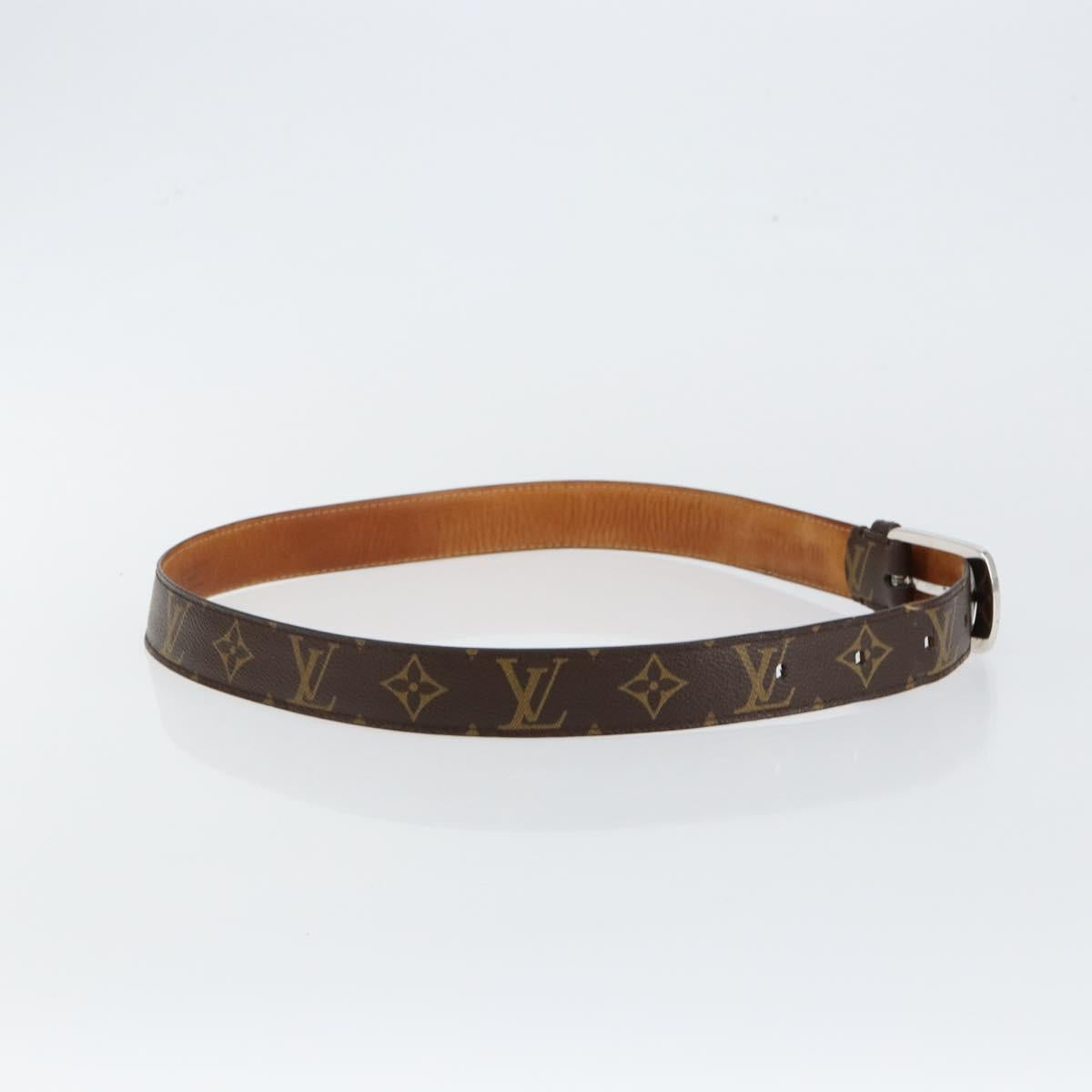 LOUIS VUITTON Monogram Belt 37"" LV Auth bs30049