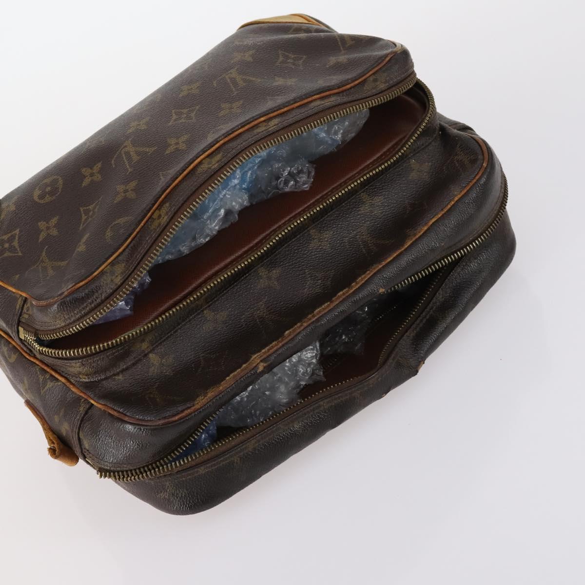 LOUIS VUITTON Shoulder Bag Leather Nylon 4Set Green LV Auth bs30052