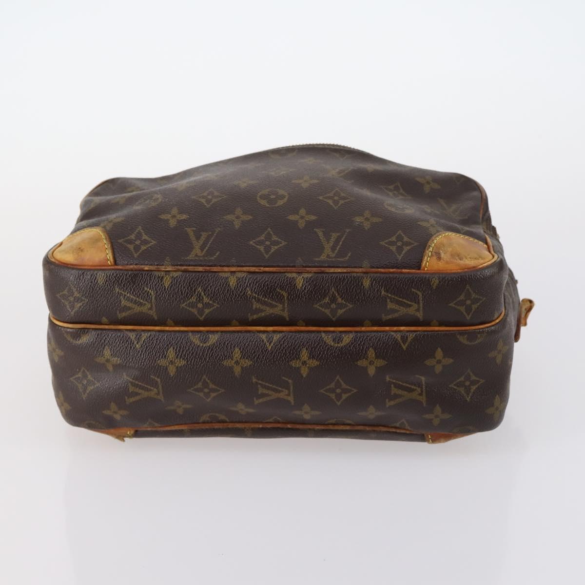 LOUIS VUITTON Shoulder Bag Leather Nylon 4Set Green LV Auth bs30052