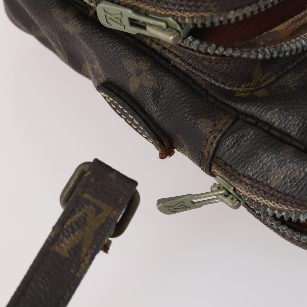 LOUIS VUITTON Shoulder Bag Leather Nylon 4Set Green LV Auth bs30052