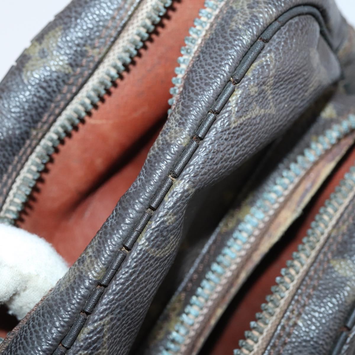 LOUIS VUITTON Shoulder Bag Leather Nylon 4Set Green LV Auth bs30052