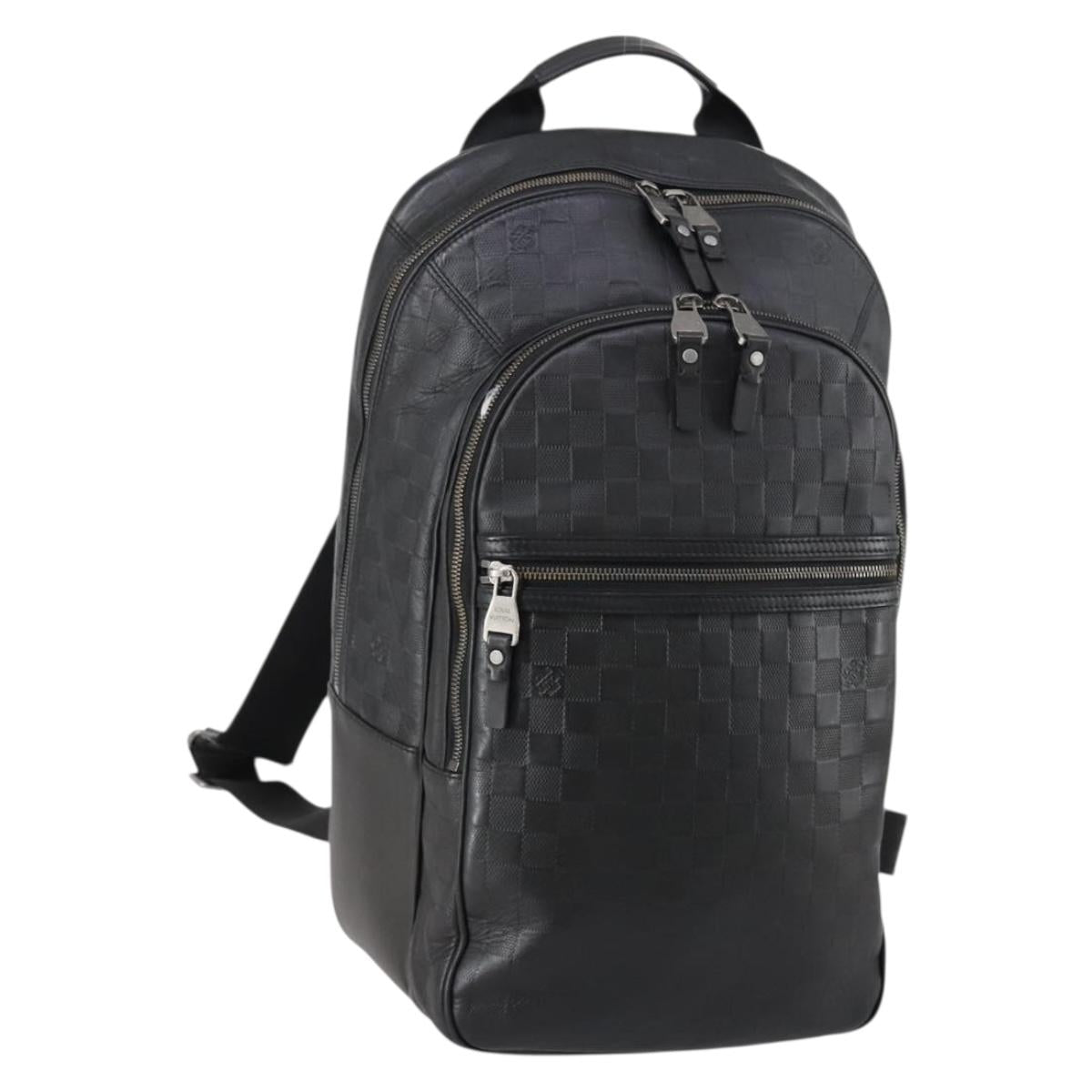 LOUIS VUITTON Damier Infini Michael Backpack Black N41330 LV Auth bs30061
