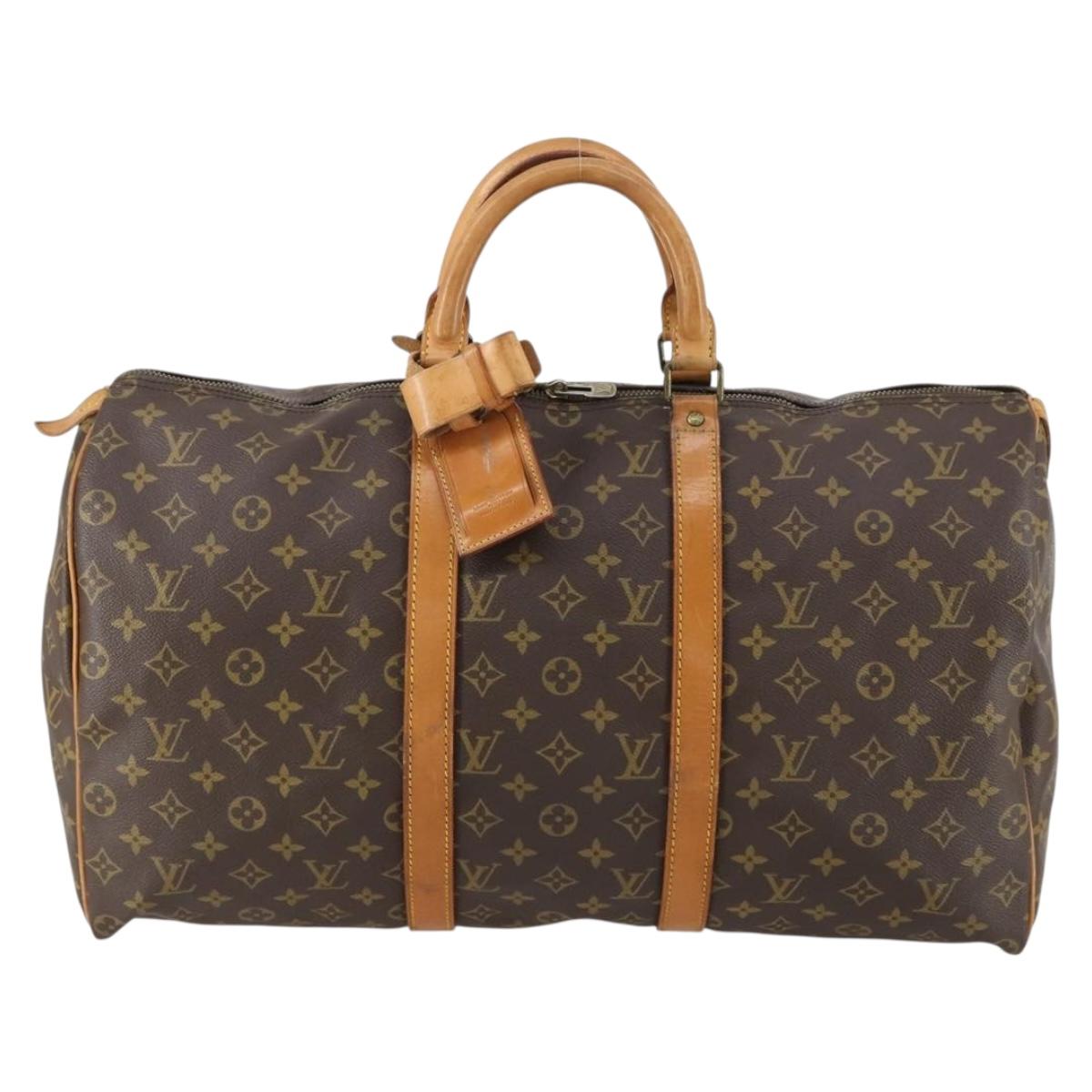 LOUIS VUITTON Monogram Keepall 55 Boston Bag M41424 LV Auth bs30067