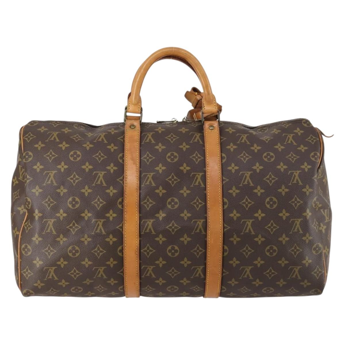 LOUIS VUITTON Monogram Keepall 55 Boston Bag M41424 LV Auth bs30067