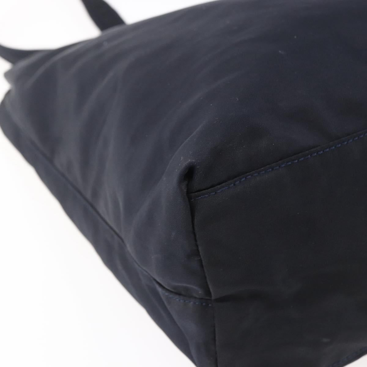 PRADA Tote Bag Nylon Black Gold Auth bs30070