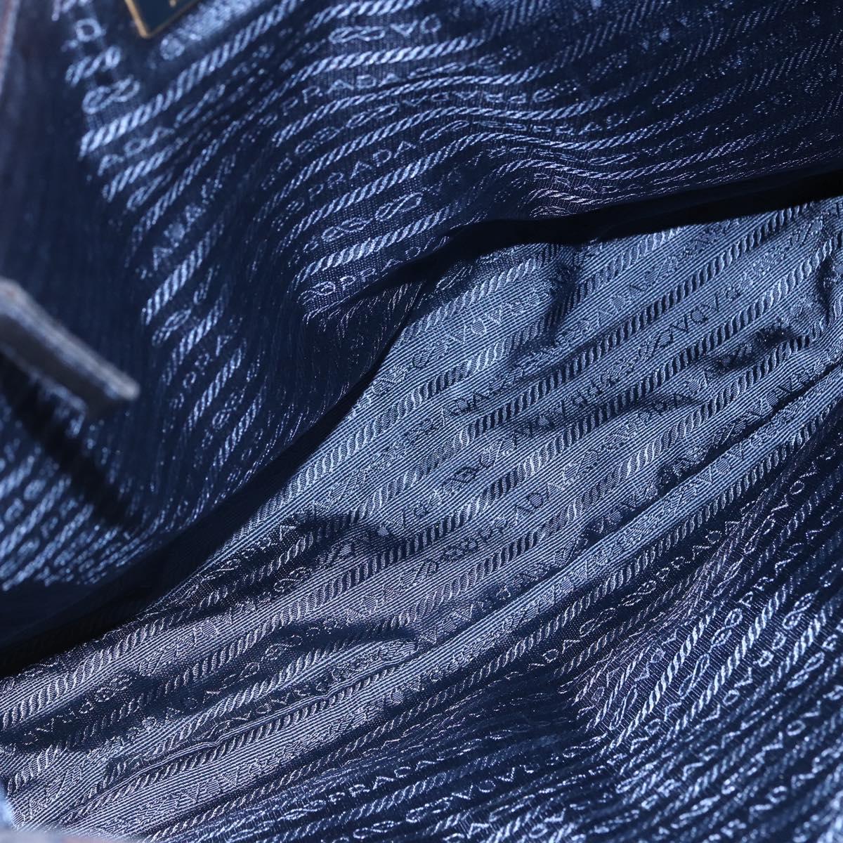 PRADA Tote Bag Nylon Black Gold Auth bs30070