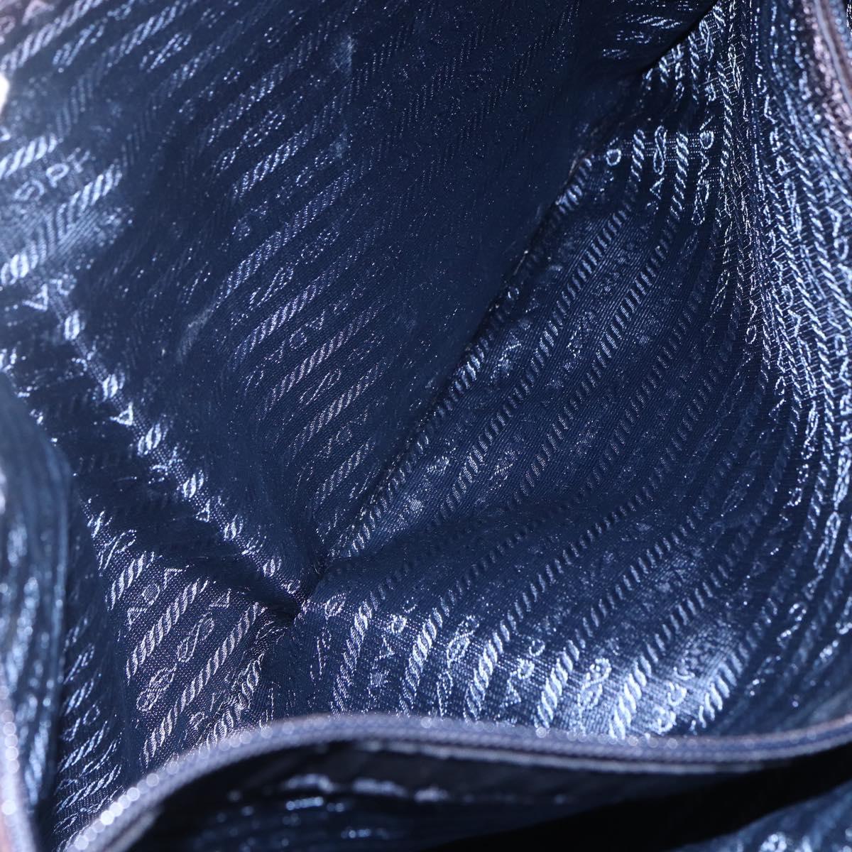 PRADA Tote Bag Nylon Black Gold Auth bs30070