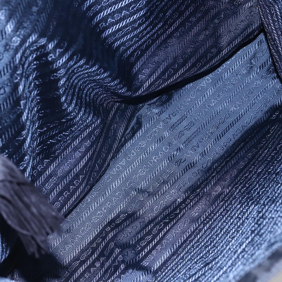 PRADA Tote Bag Nylon Black Gold Auth bs30070