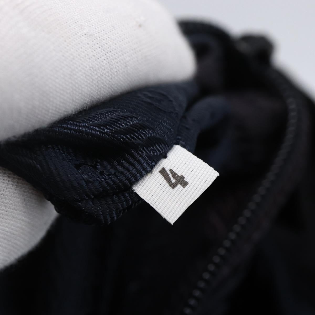 PRADA Tote Bag Nylon Black Gold Auth bs30070