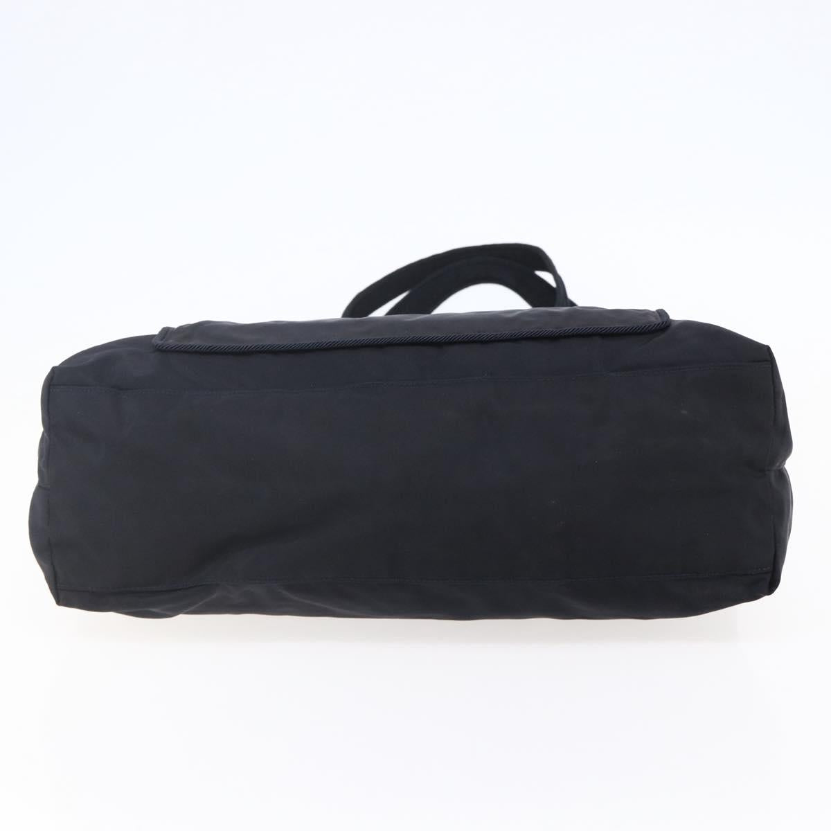 PRADA Tote Bag Nylon Black Gold Auth bs30070