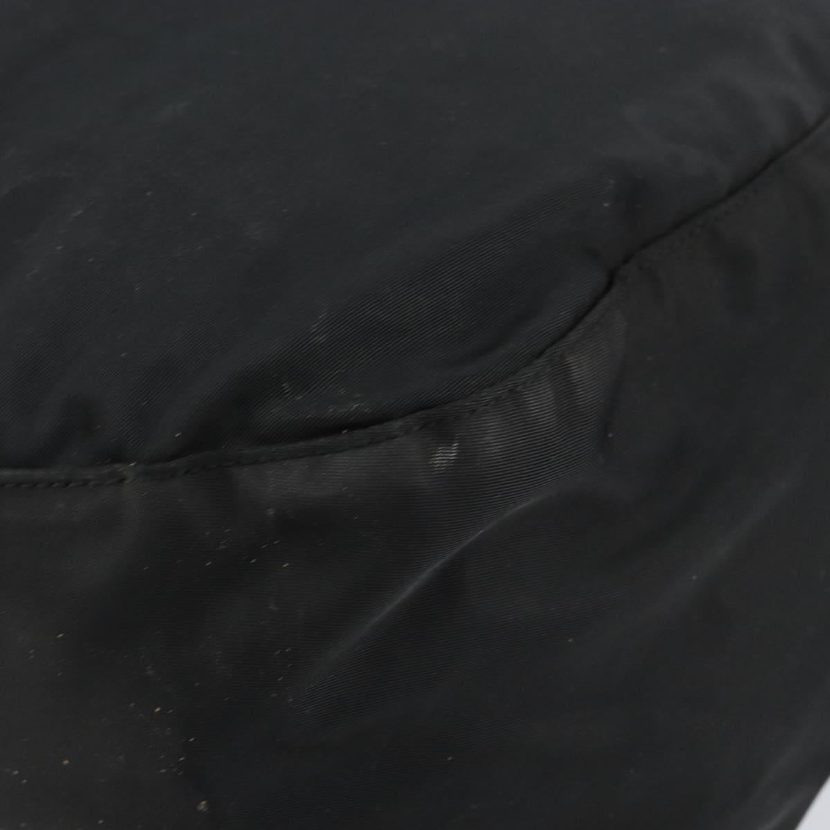 PRADA Shoulder Bag Nylon Leather Black Gold Auth bs30072