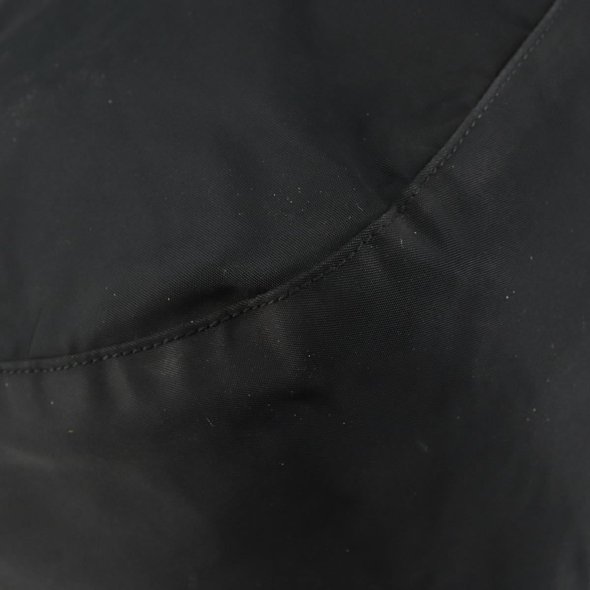 PRADA Shoulder Bag Nylon Leather Black Gold Auth bs30072