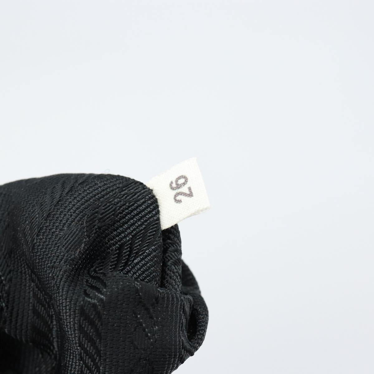 PRADA Shoulder Bag Nylon Leather Black Gold Auth bs30072