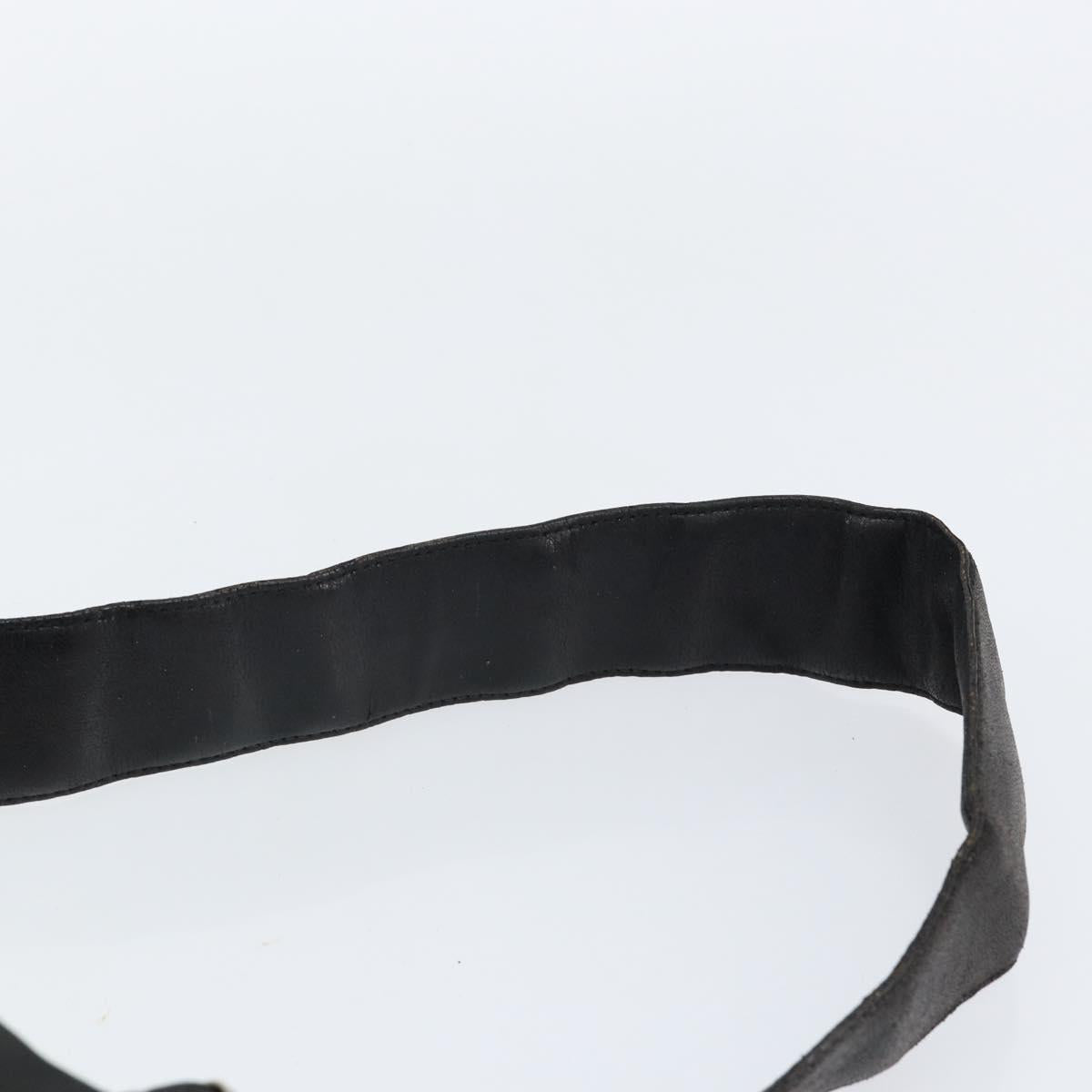 PRADA Shoulder Bag Nylon Leather Black Gold Auth bs30072