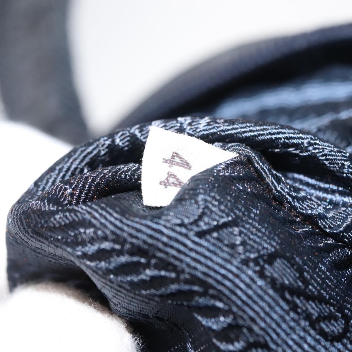 PRADA Beads Tote Bag Nylon Black Silver Auth bs30073