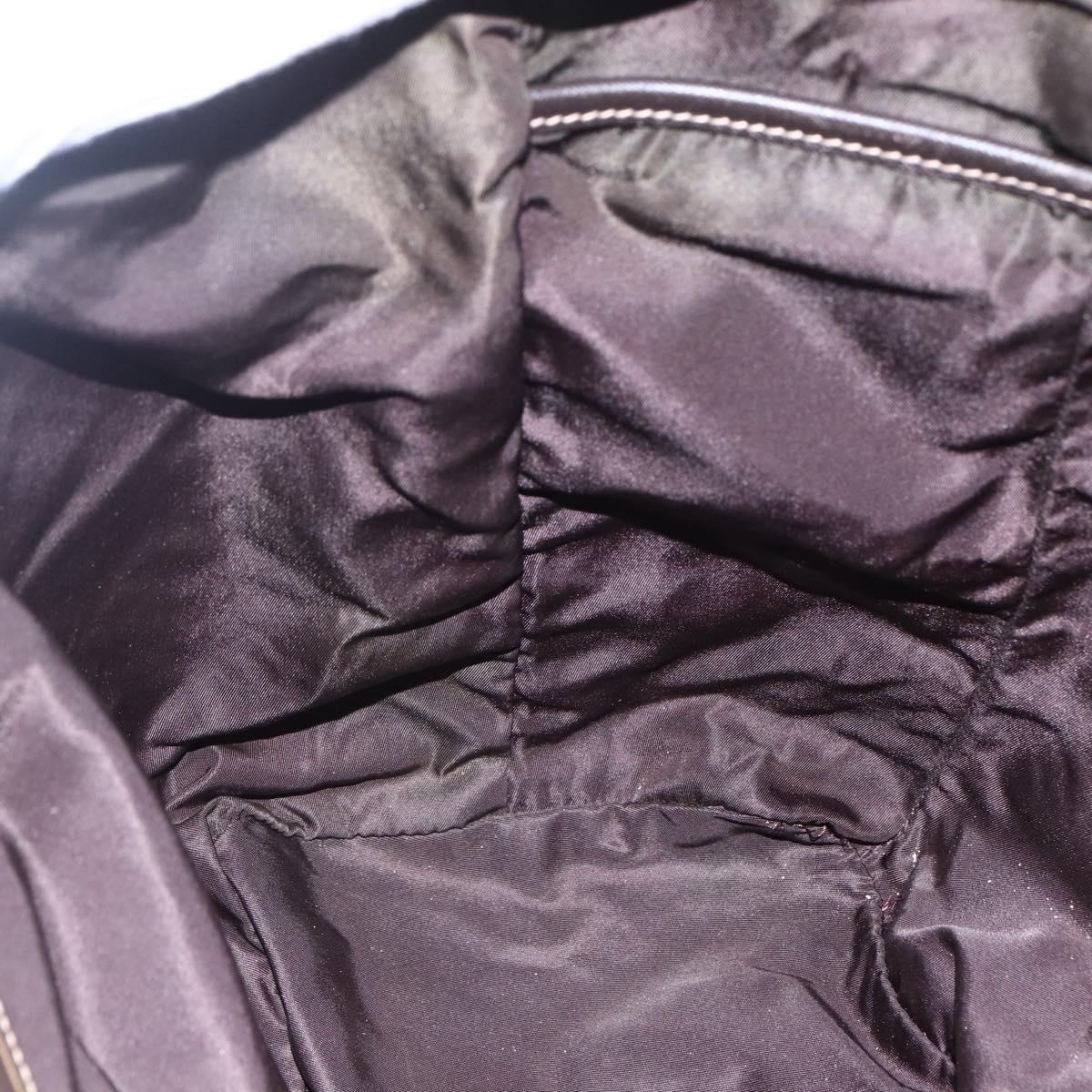 PRADA Tote Bag Nylon Khaki Gold Auth bs30074