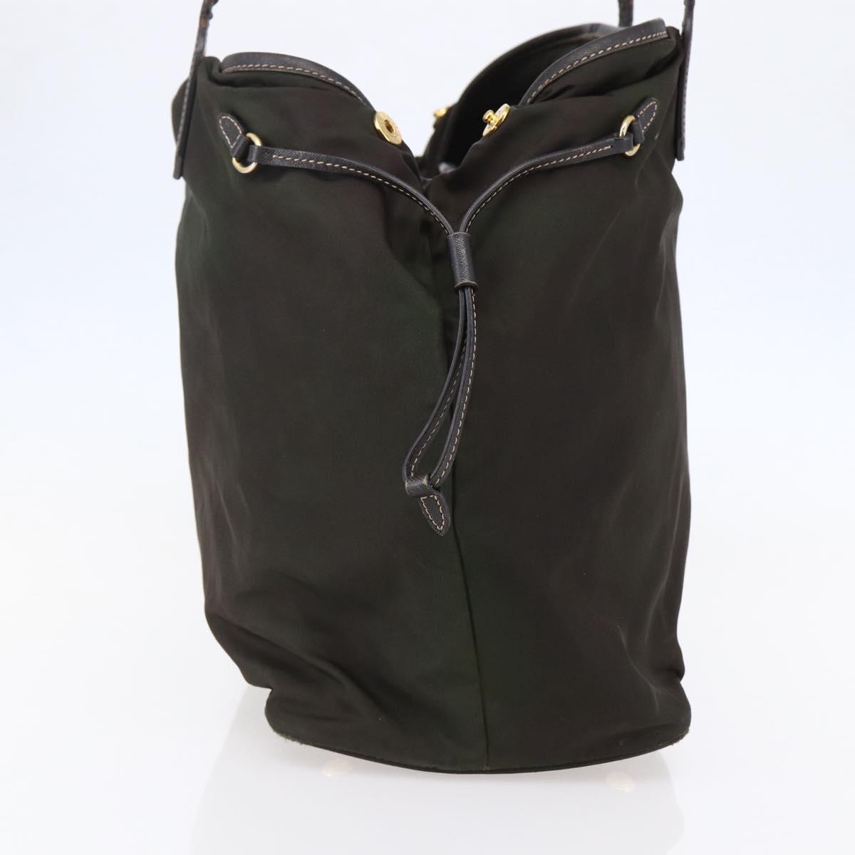 PRADA Tote Bag Nylon Khaki Gold Auth bs30074