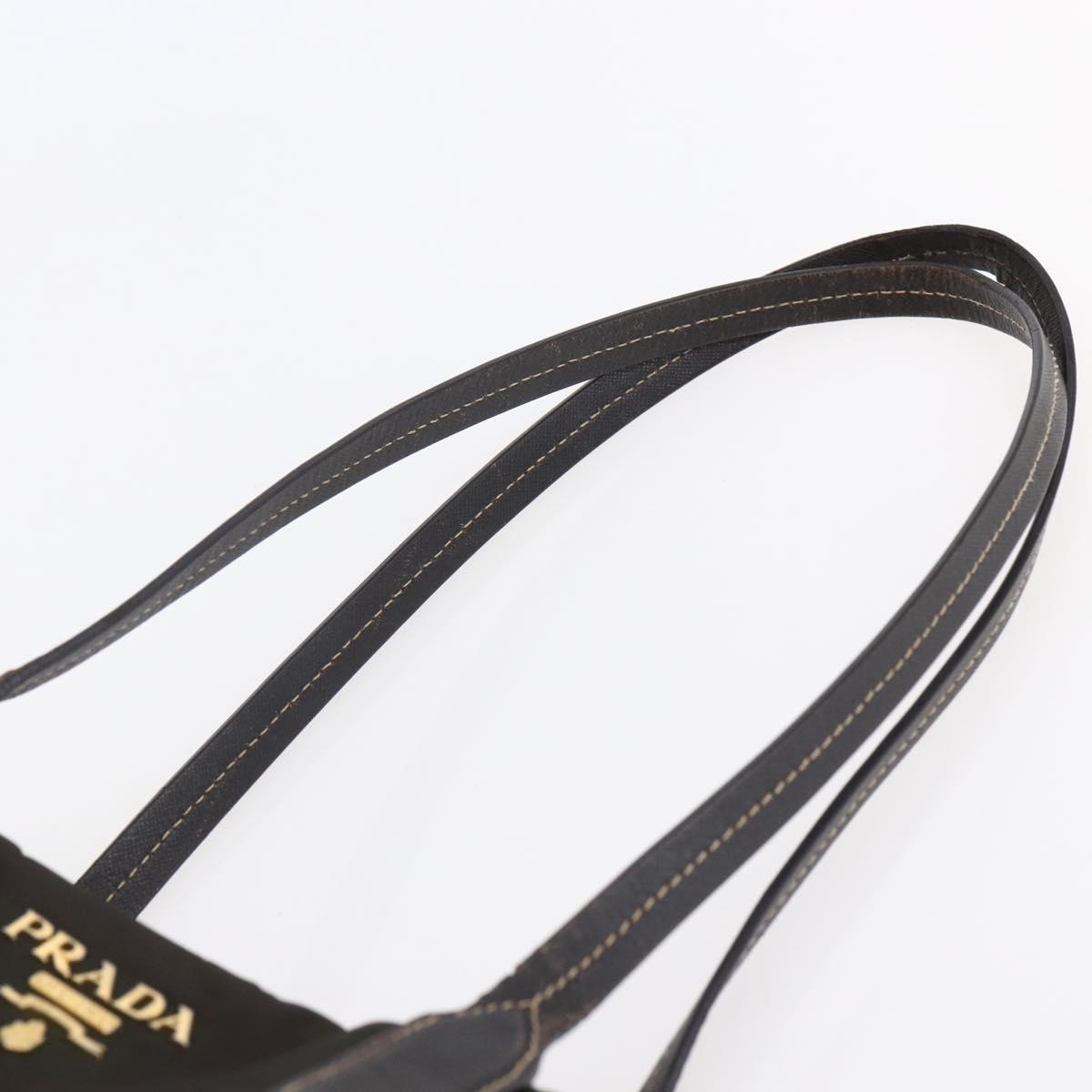 PRADA Tote Bag Nylon Khaki Gold Auth bs30074