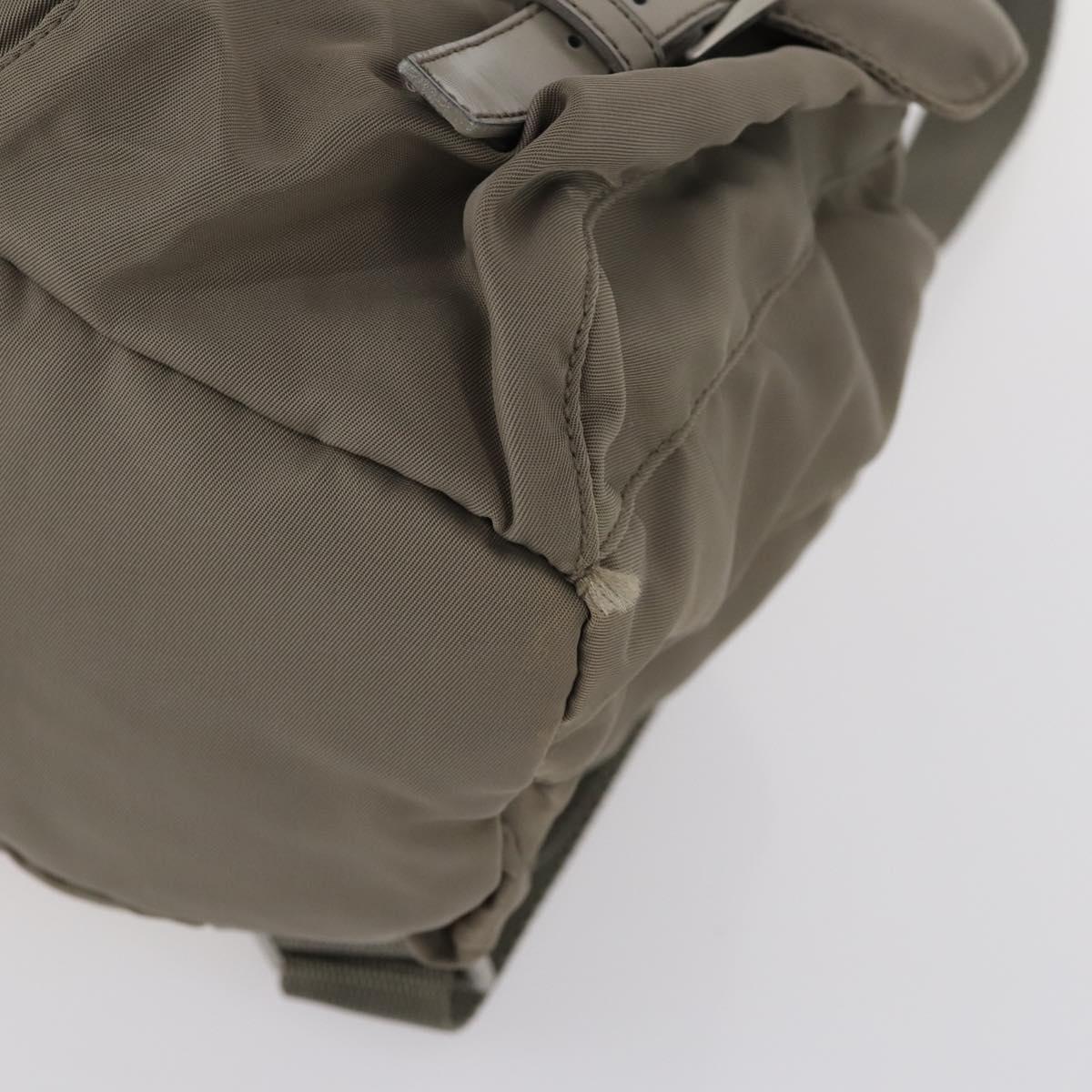 PRADA Backpack Nylon Gray Silver Auth bs30075
