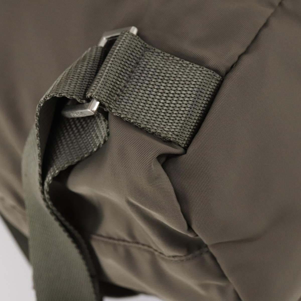 PRADA Backpack Nylon Gray Silver Auth bs30075