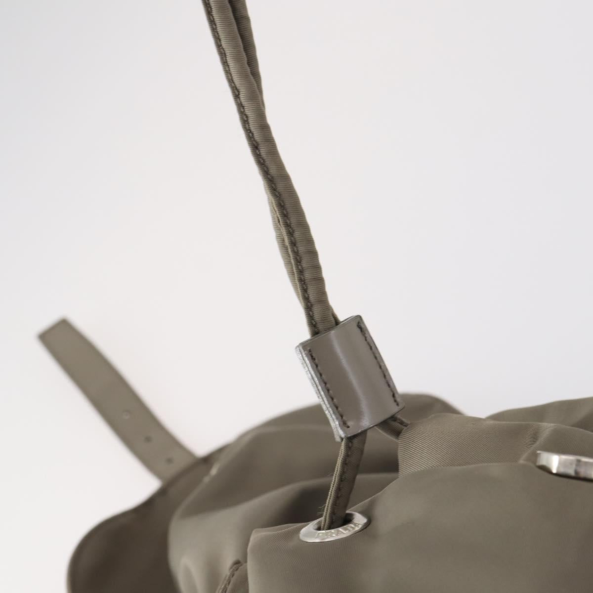 PRADA Backpack Nylon Gray Silver Auth bs30075