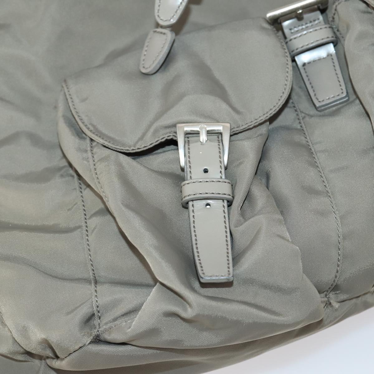 PRADA Backpack Nylon Gray Silver Auth bs30075