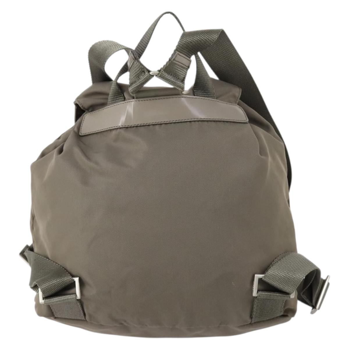 PRADA Backpack Nylon Gray Silver Auth bs30075