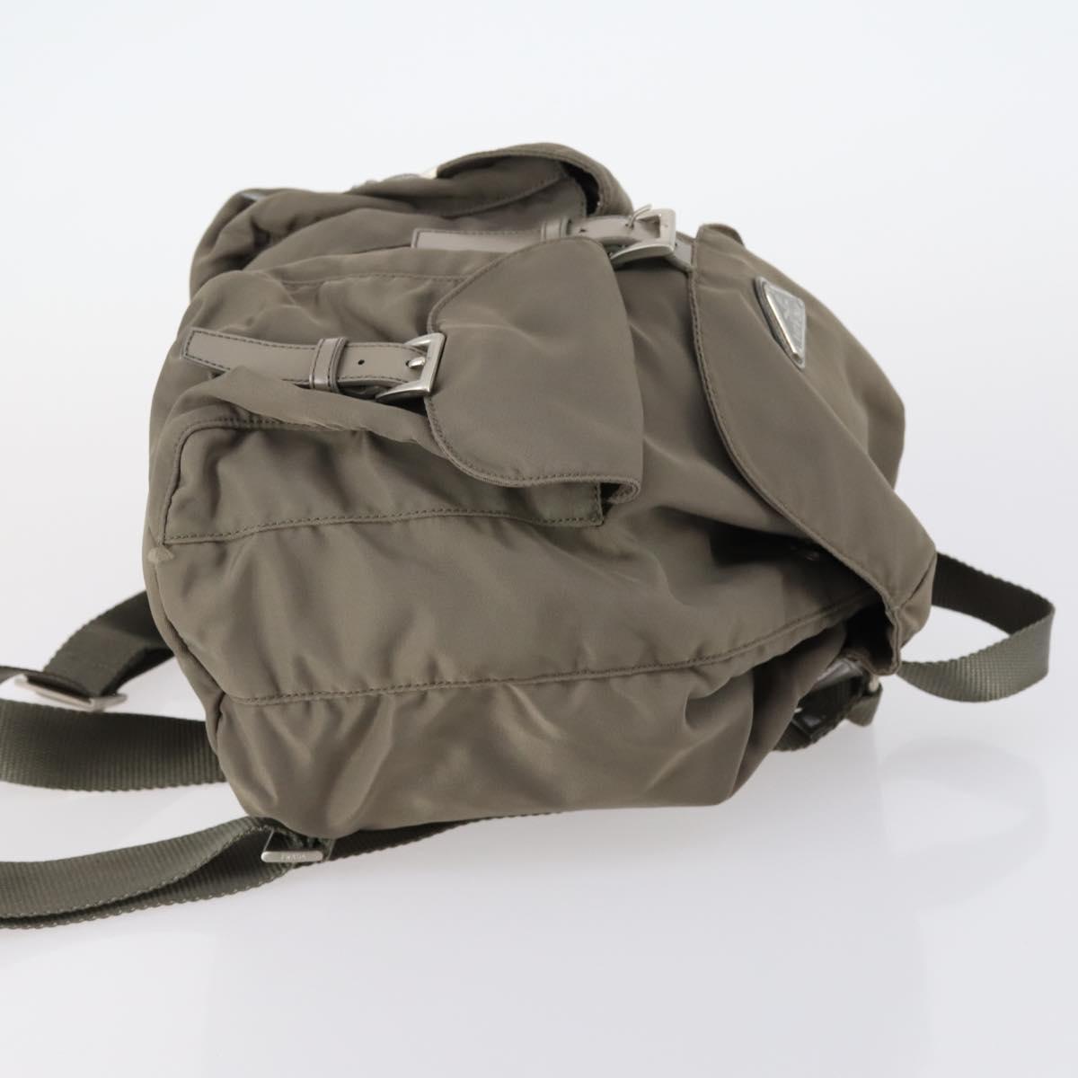 PRADA Backpack Nylon Gray Silver Auth bs30075