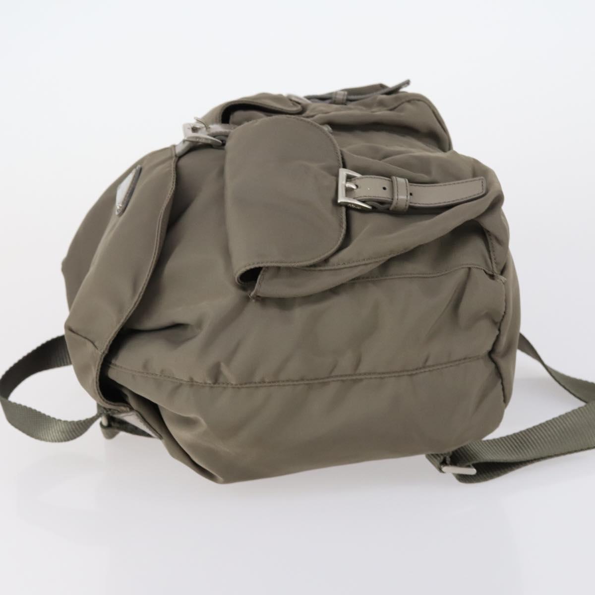 PRADA Backpack Nylon Gray Silver Auth bs30075