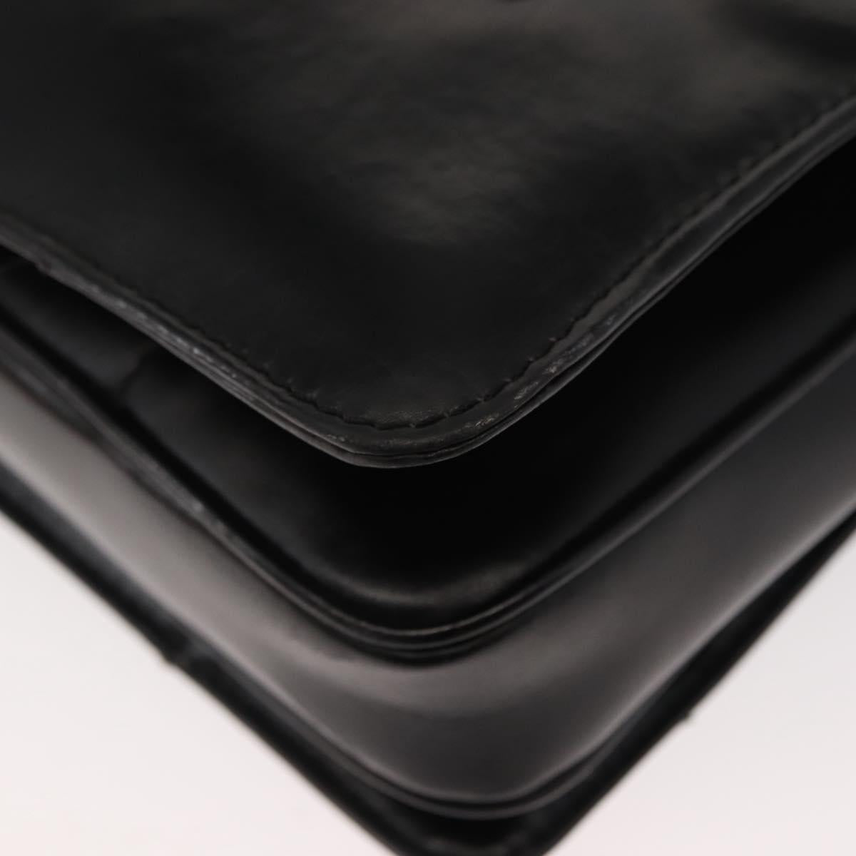 LOEWE Anagram Tote Bag Leather Black Gold Auth bs30079