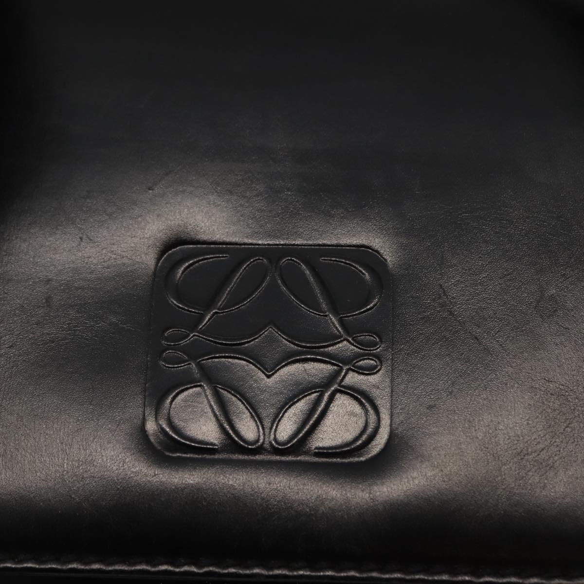 LOEWE Anagram Tote Bag Leather Black Gold Auth bs30079