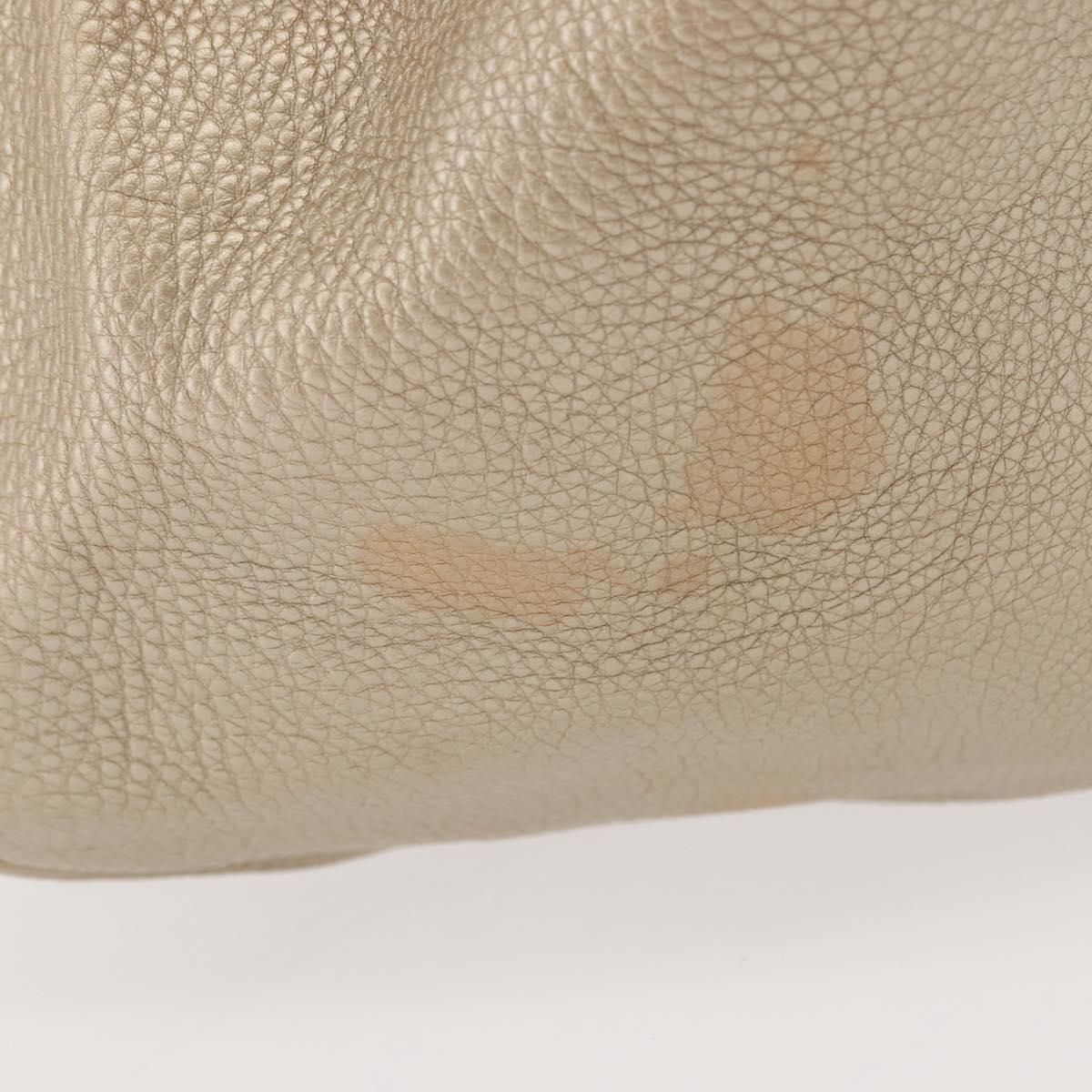 Salvatore Ferragamo Gancini Marissa Tote Bag Leather Beige Silver Auth bs30081