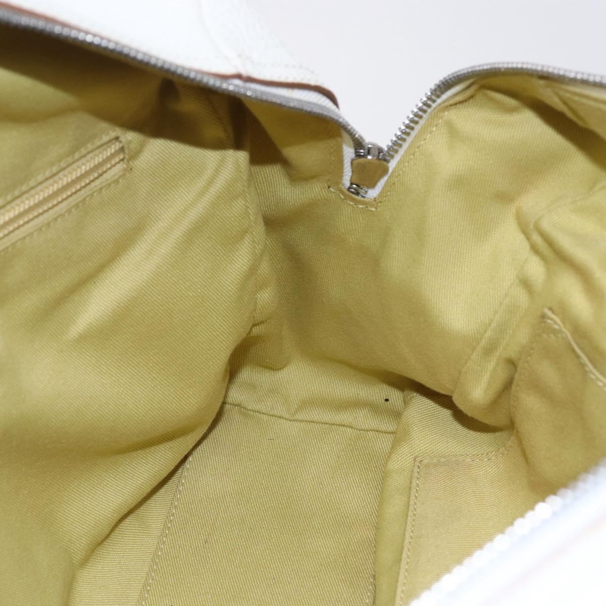 Salvatore Ferragamo Gancini Marissa Tote Bag Leather White Silver Auth bs30082