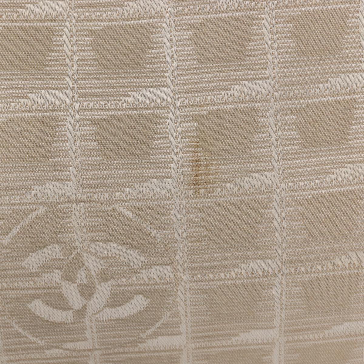 CHANEL New Travel Line Tote Bag Nylon Beige Gold CC Auth bs30087