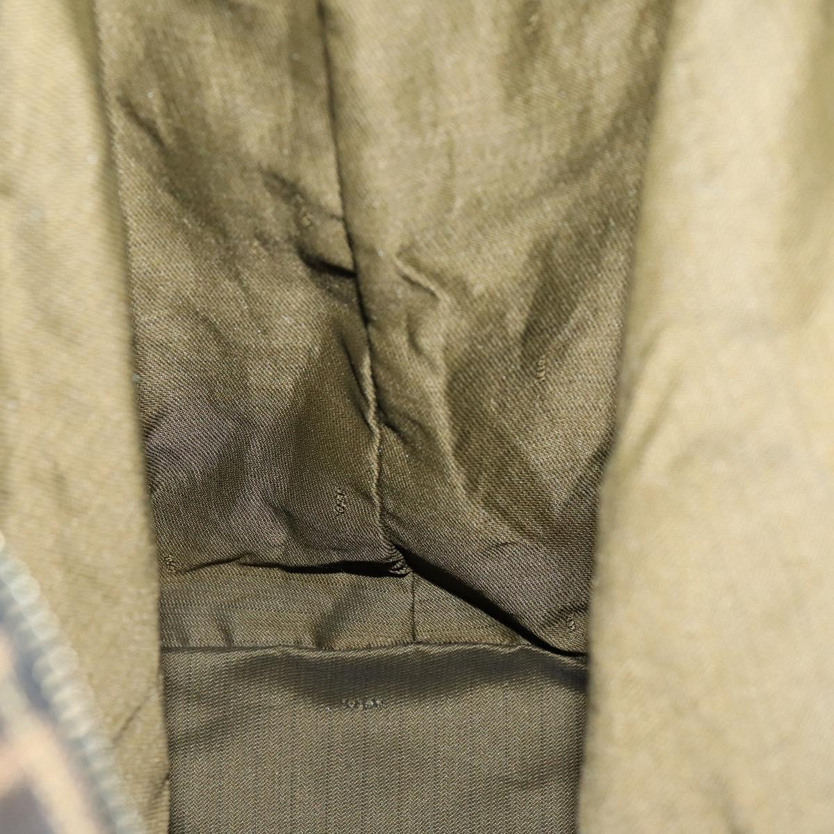 FENDI Zucca Canvas Boston Bag Black Brown Auth bs30091