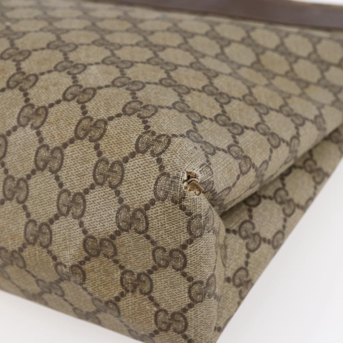 GUCCI GG Supreme Tote Bag PVC Beige 156 02 109 Auth bs30092