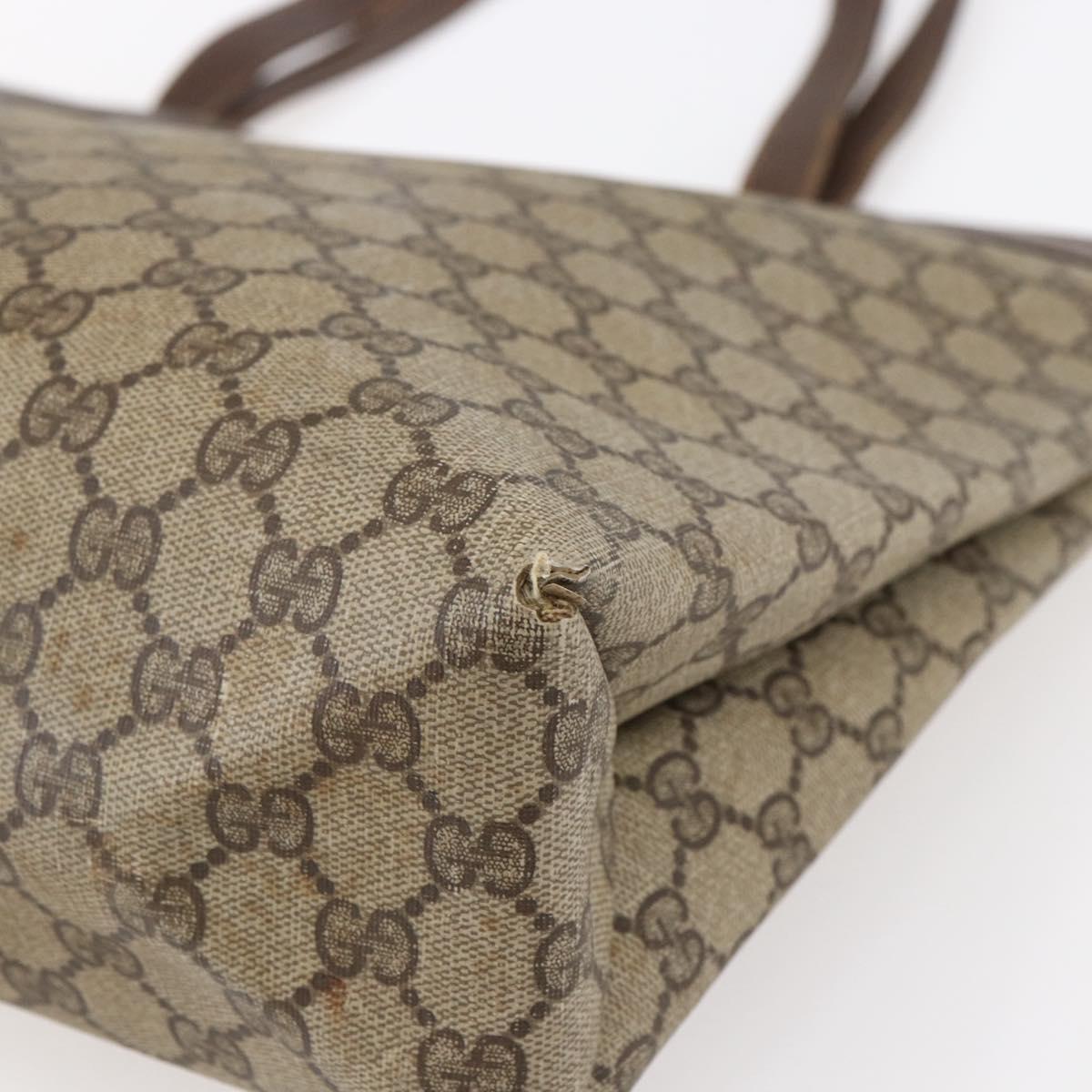 GUCCI GG Supreme Tote Bag PVC Beige 156 02 109 Auth bs30092