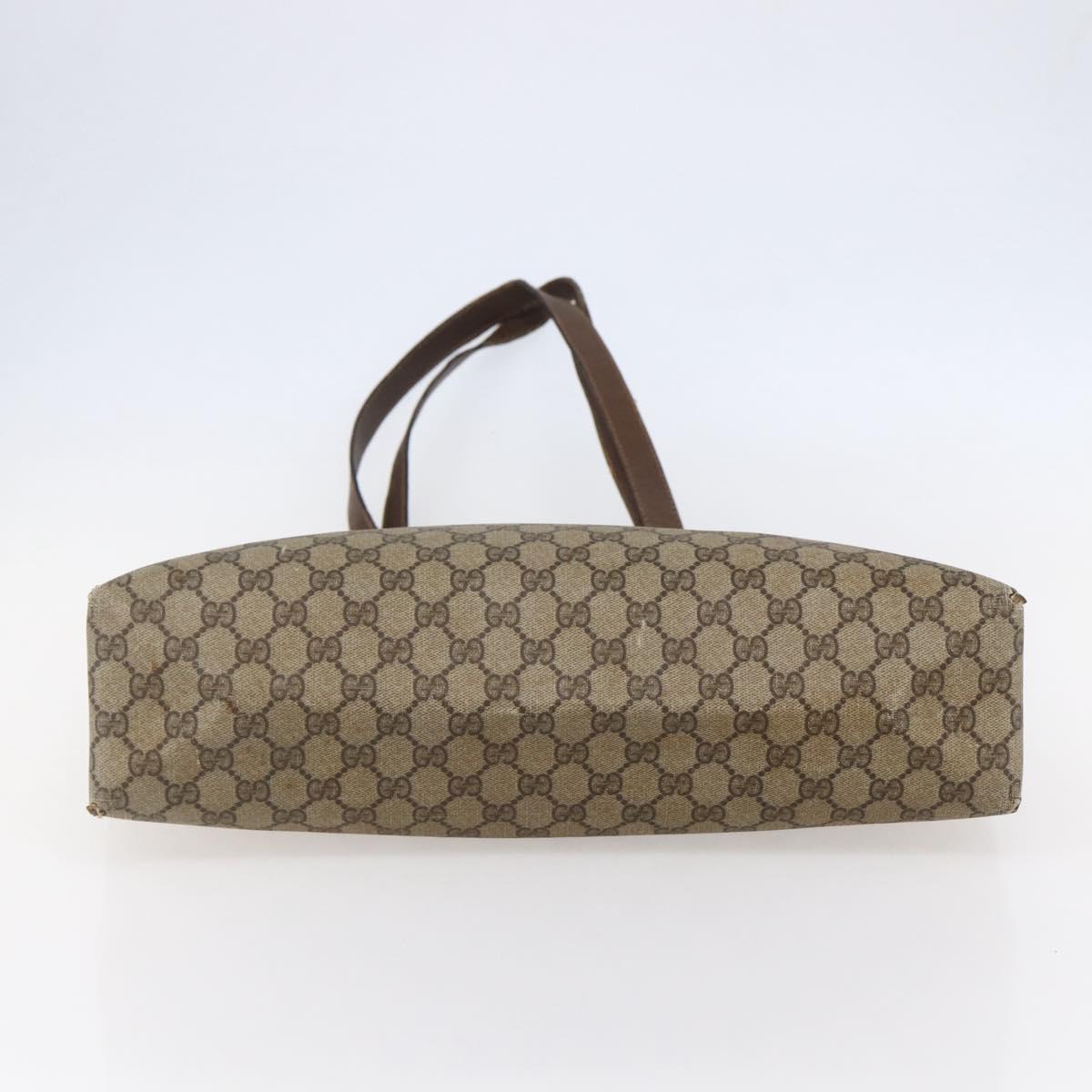 GUCCI GG Supreme Tote Bag PVC Beige 156 02 109 Auth bs30092