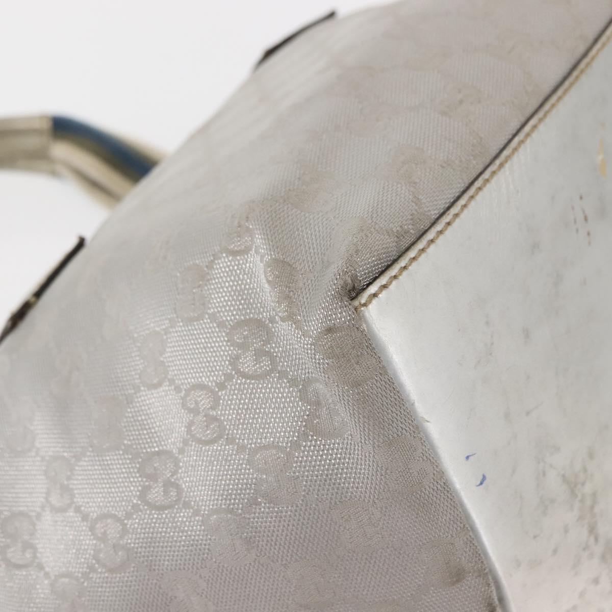 GUCCI GG Canvas Sherry Line Tote Bag Silver 131228 Auth bs30093