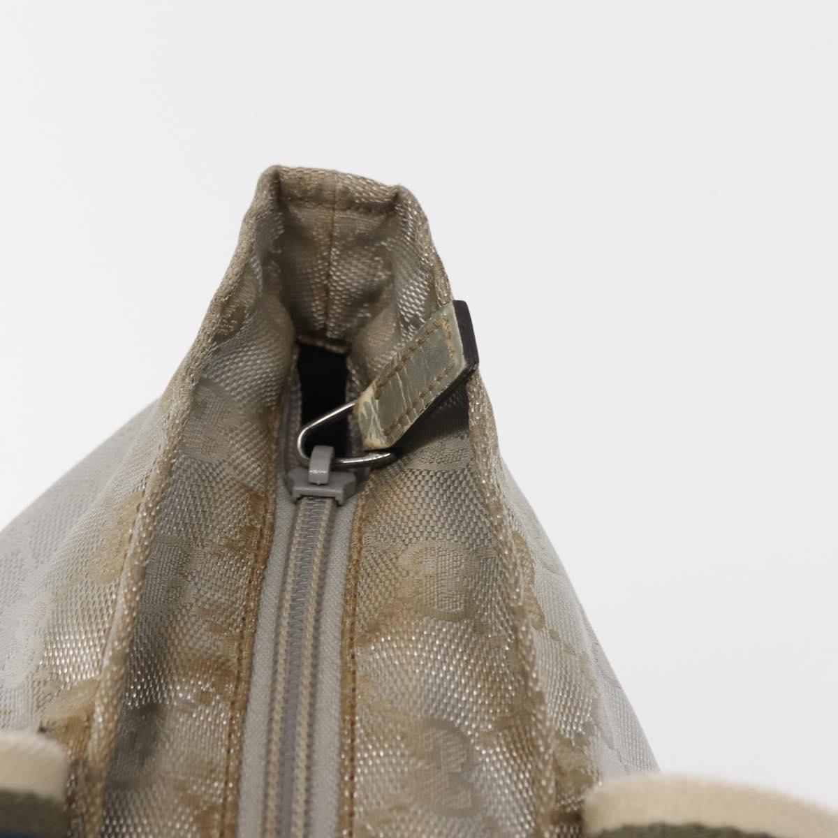 GUCCI GG Canvas Sherry Line Tote Bag Silver 131228 Auth bs30093