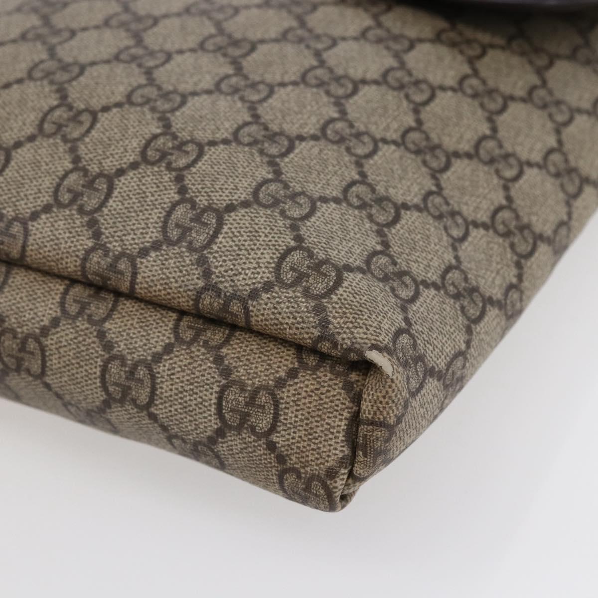 GUCCI GG Supreme Shoulder Bag PVC Leather Beige Gold 223666 Auth bs30094