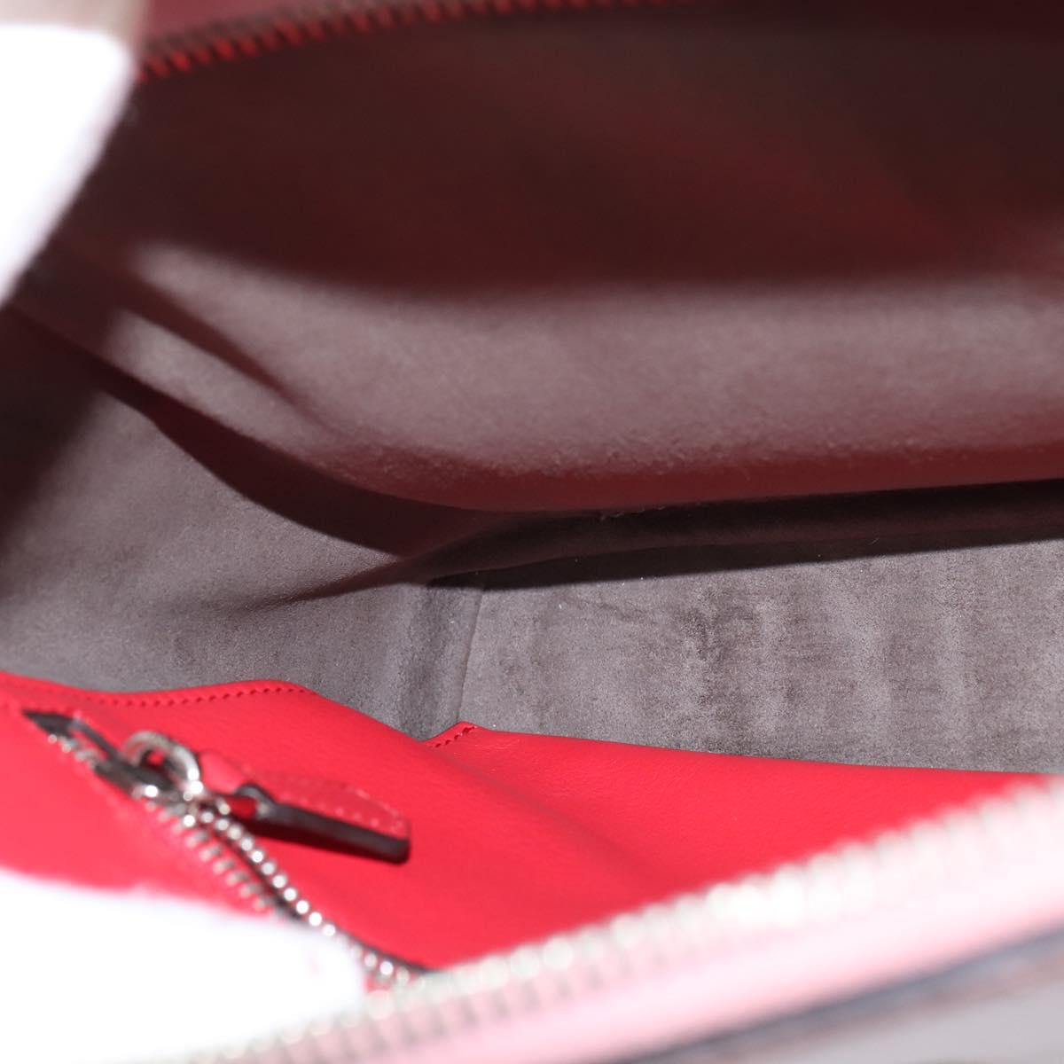 FENDI Dot Com Hand Bag Leather 2way Pink Silver Auth bs30098