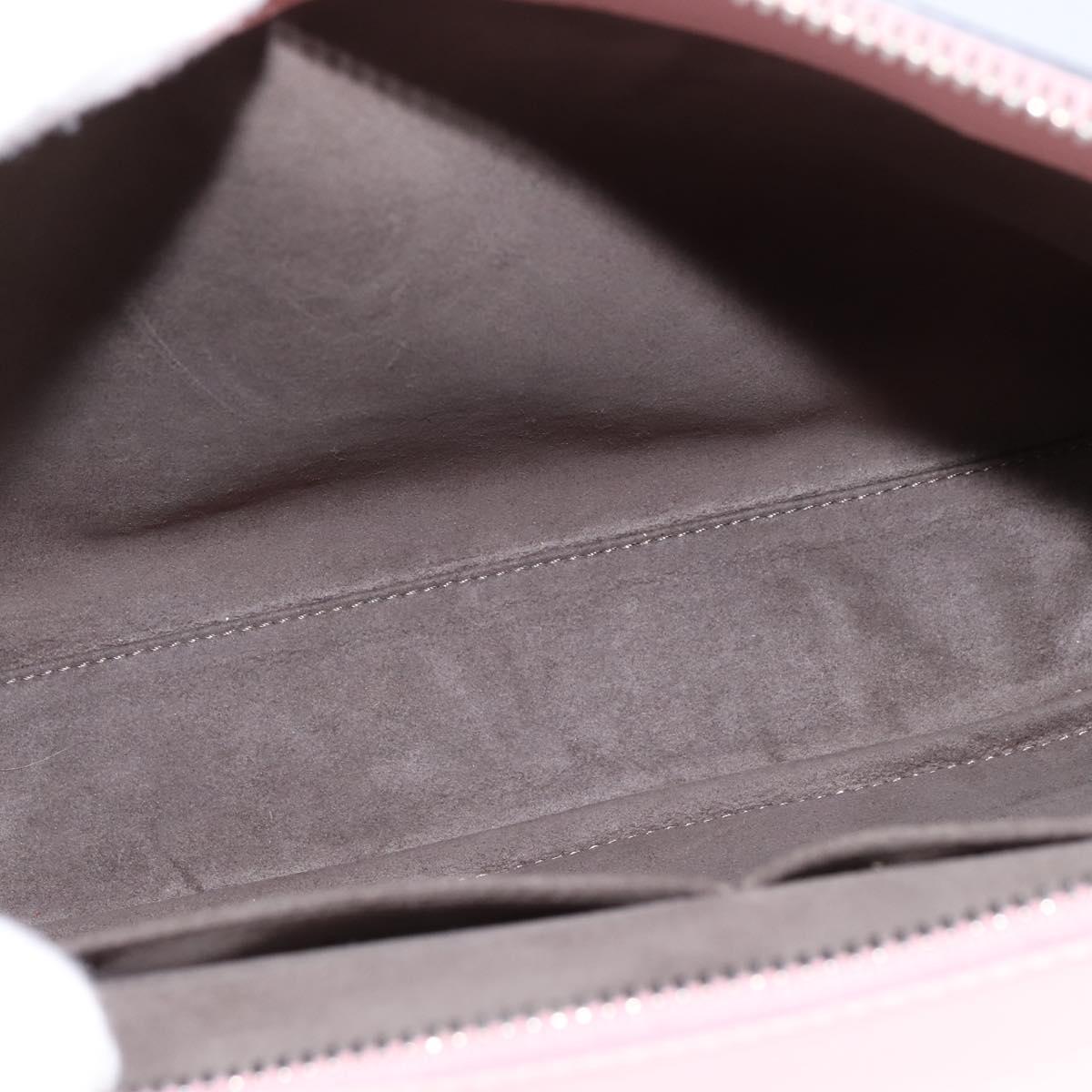 FENDI Dot Com Hand Bag Leather 2way Pink Silver Auth bs30098