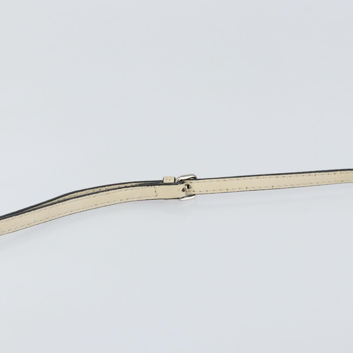 FENDI Micro Bucket Monster Shoulder Bag Leather 2way White Silver Auth bs30100